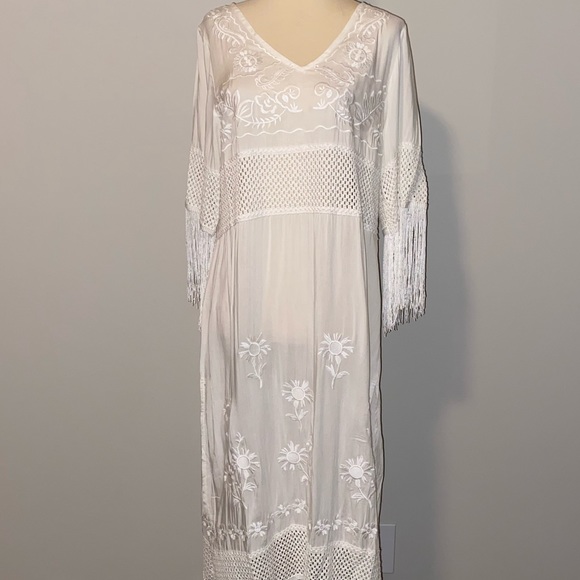 NWOT White Fringe Dress - Picture 10 of 12